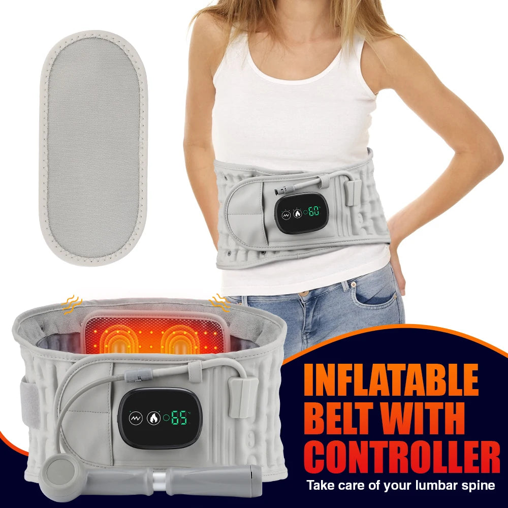 Hailicare Inflatable Heating Waist Massage Belt With Vibration Support