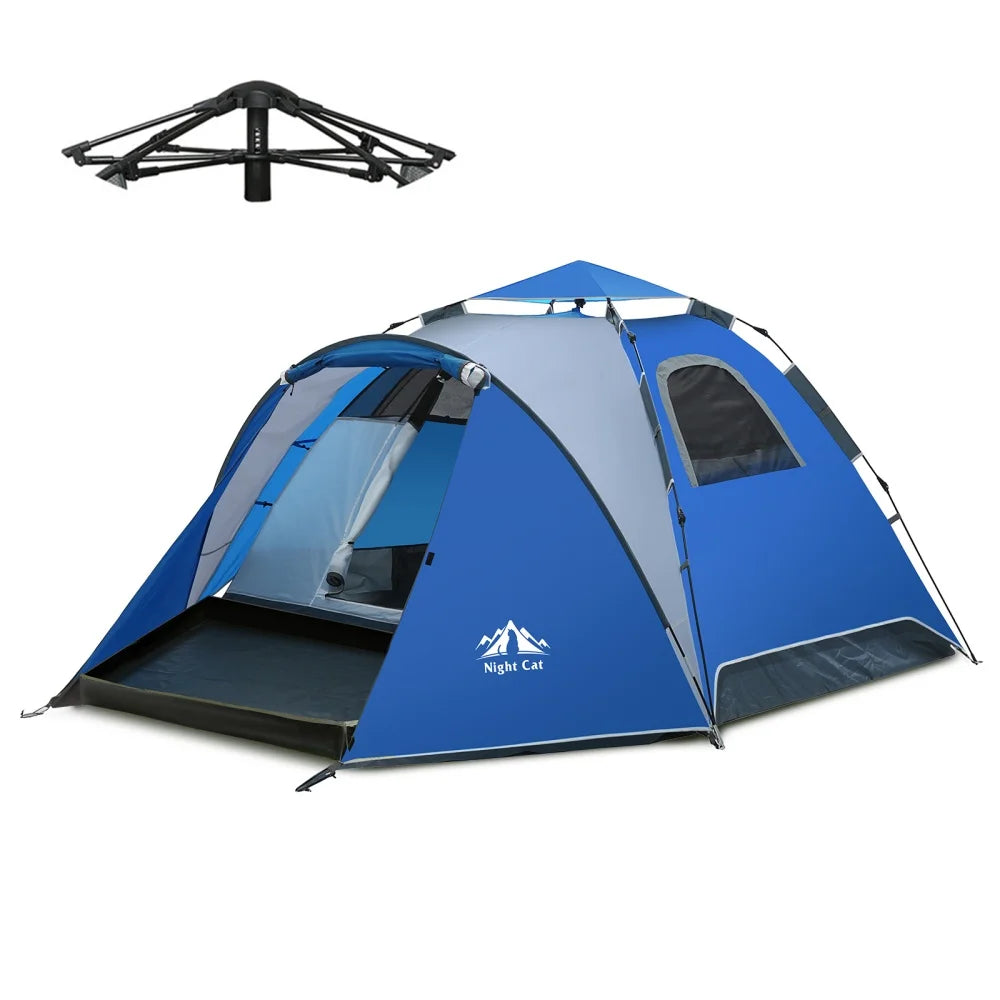 Night Cat Instant Pop Up Camping Tent With Waterproof Rainfly