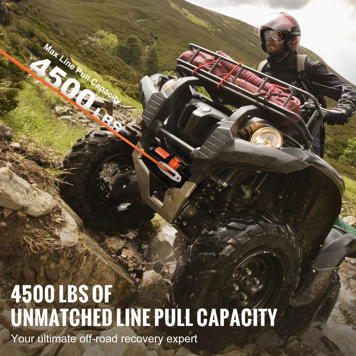 Succebuy 4500lb Atv Utv Electric Winch With Synthetic Rope