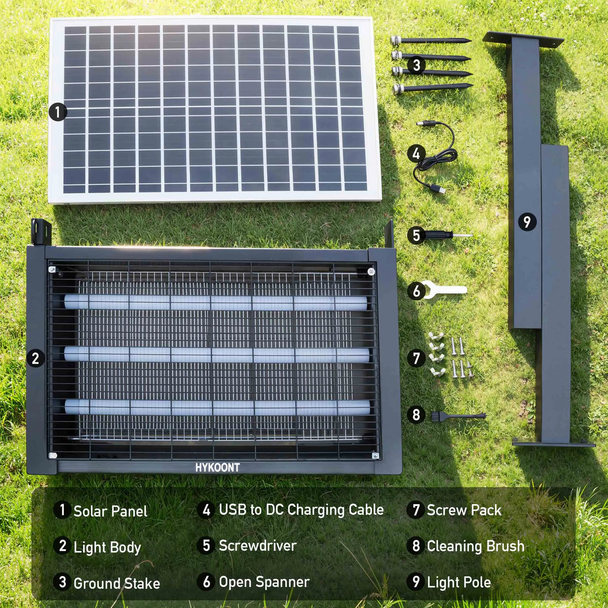 Solar Bug Zapper, Outdoor Mosquito Killer with LED Light, 3500V Electric Insect Trap, USB Rechargeable Fly Zapper for Patio Garden Backyard Camping