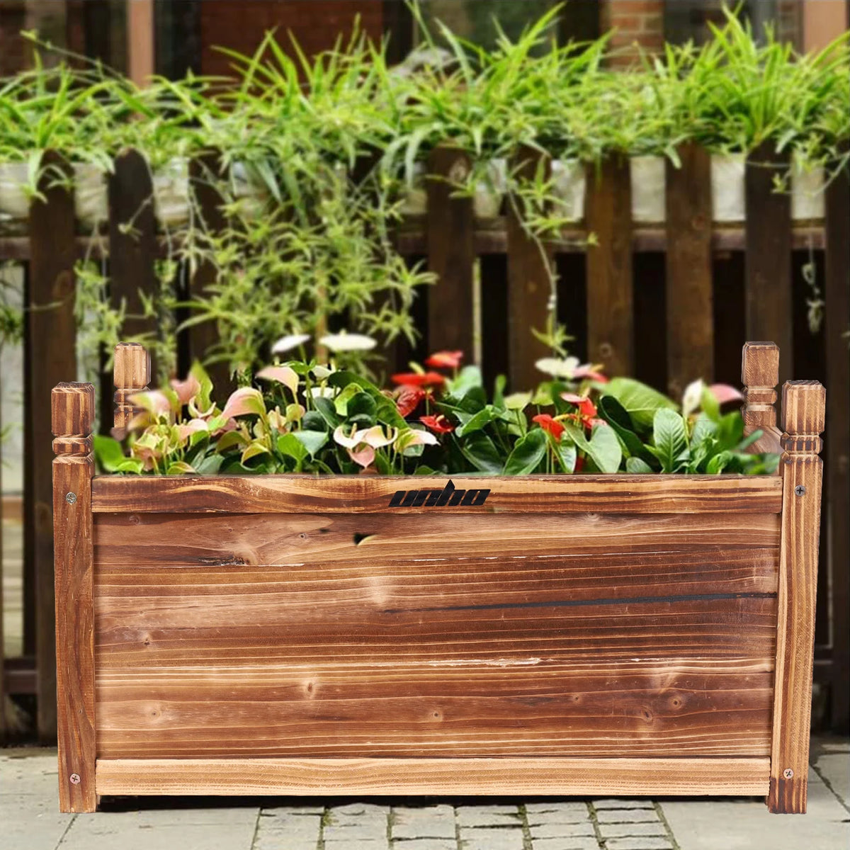 Outdoor Solid Pine Wood Raised Garden Planter Box Flower Bed
