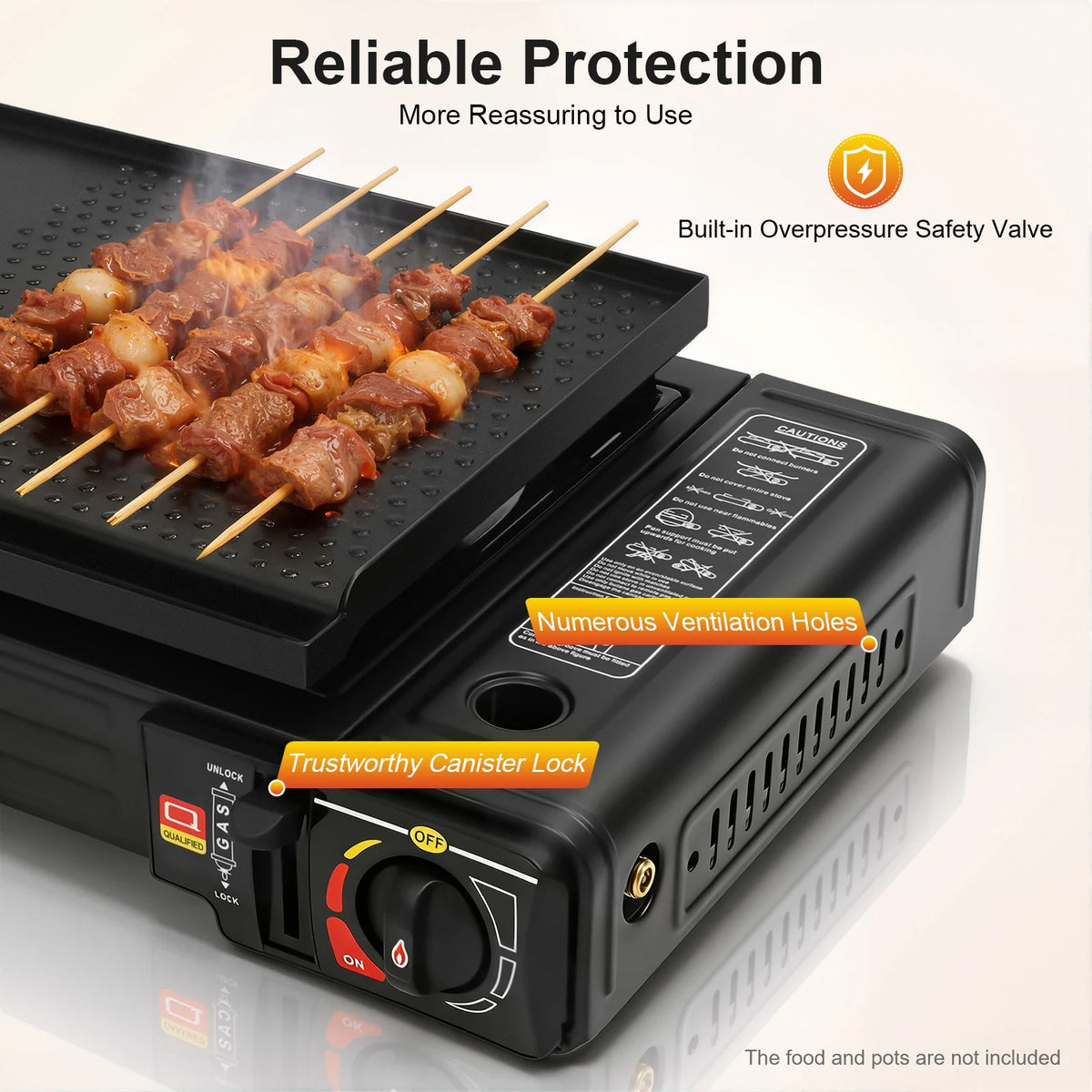 Portable Dual Burner Camping Gas Stove With Adjustable Flame Control