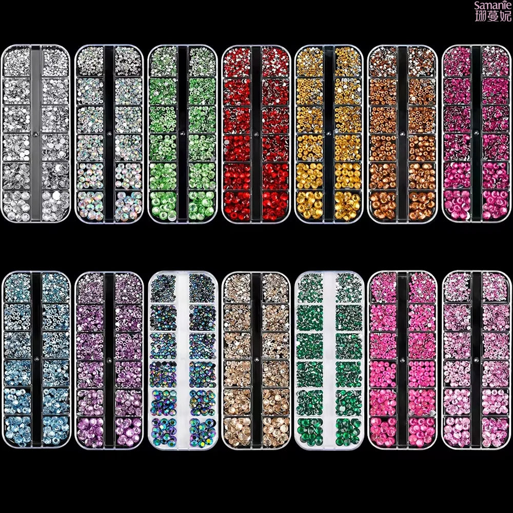 AB Crystal Nail Art Rhinestones Kit With Application Tools