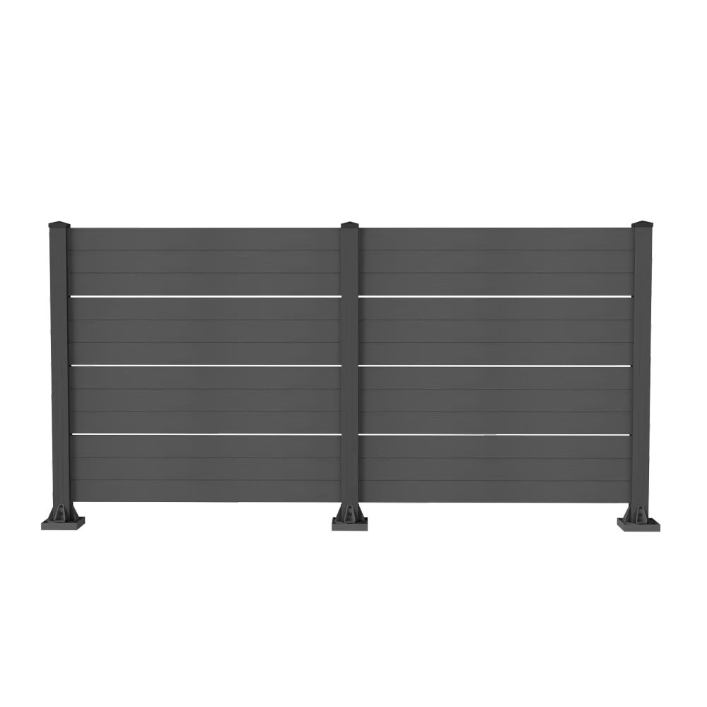 Outdoor Privacy Screen, Air Conditioner Fence, All-Weather Vinyl Privacy Fence Screens with Aluminum Posts, 4 Panels, White FYCS