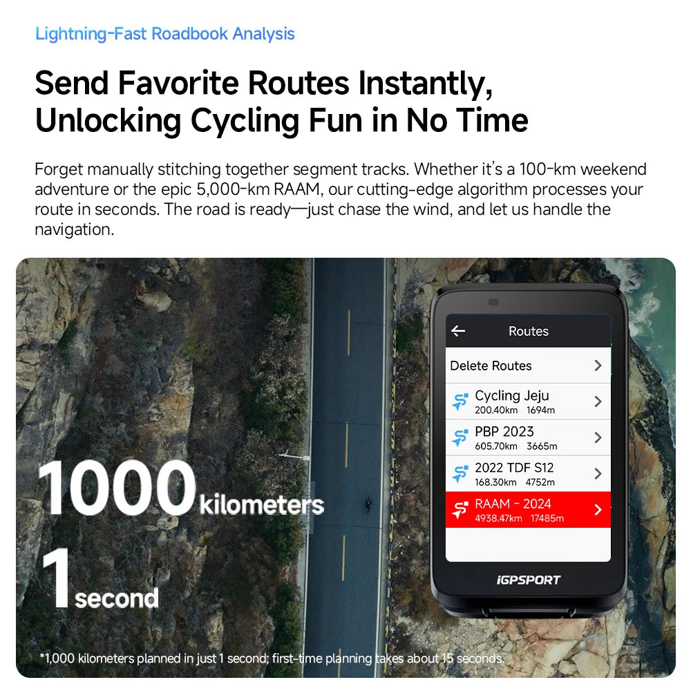 iGPSPORT BiNavi Touchscreen Bike Computer With GPS Navigation System