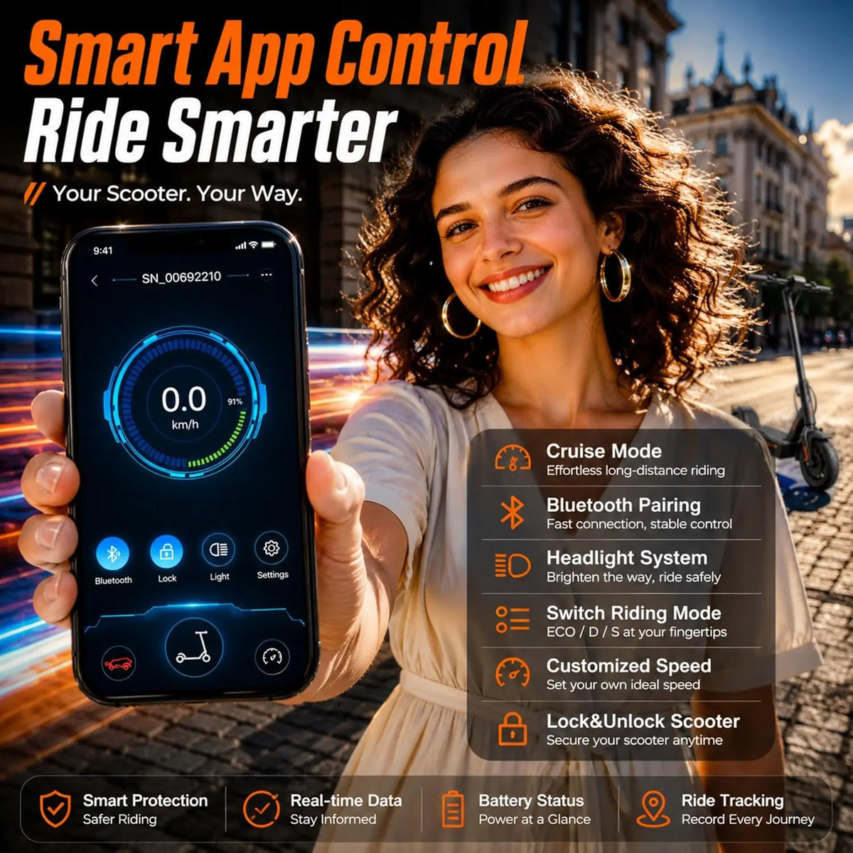 2026 New 8.5‘’ Electric Scooter Solid Tire 350W 19mph APP Smart Control 4 Speed Modes Foldable E-Scooter 16miles Max Range for Campus Commuting