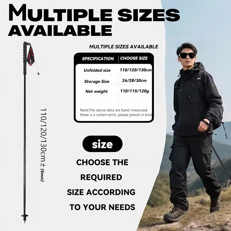 OKHEALING Carbon Fiber Foldable Trekking Poles For Hiking