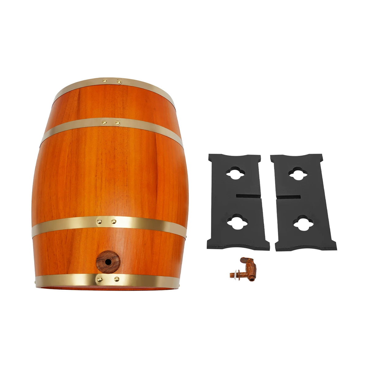 20L Wine Barrel Wood Wine Barrel Whiskey Barrel with Faucet and Stand for Home Brewing Wine Storage Party Decor