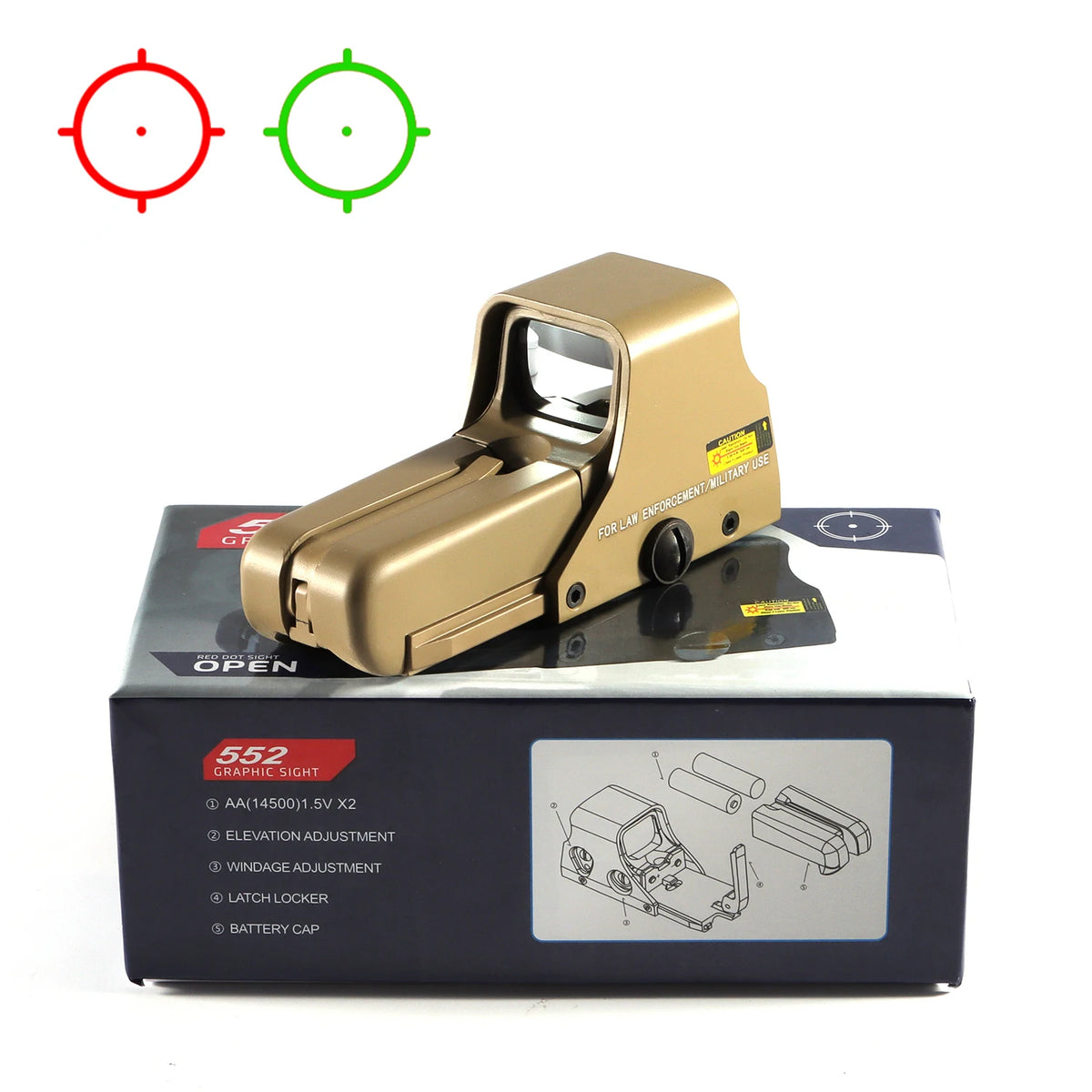 Bestsight 551 Red Green Dot Holographic Sight Scope For Hunting Rifle