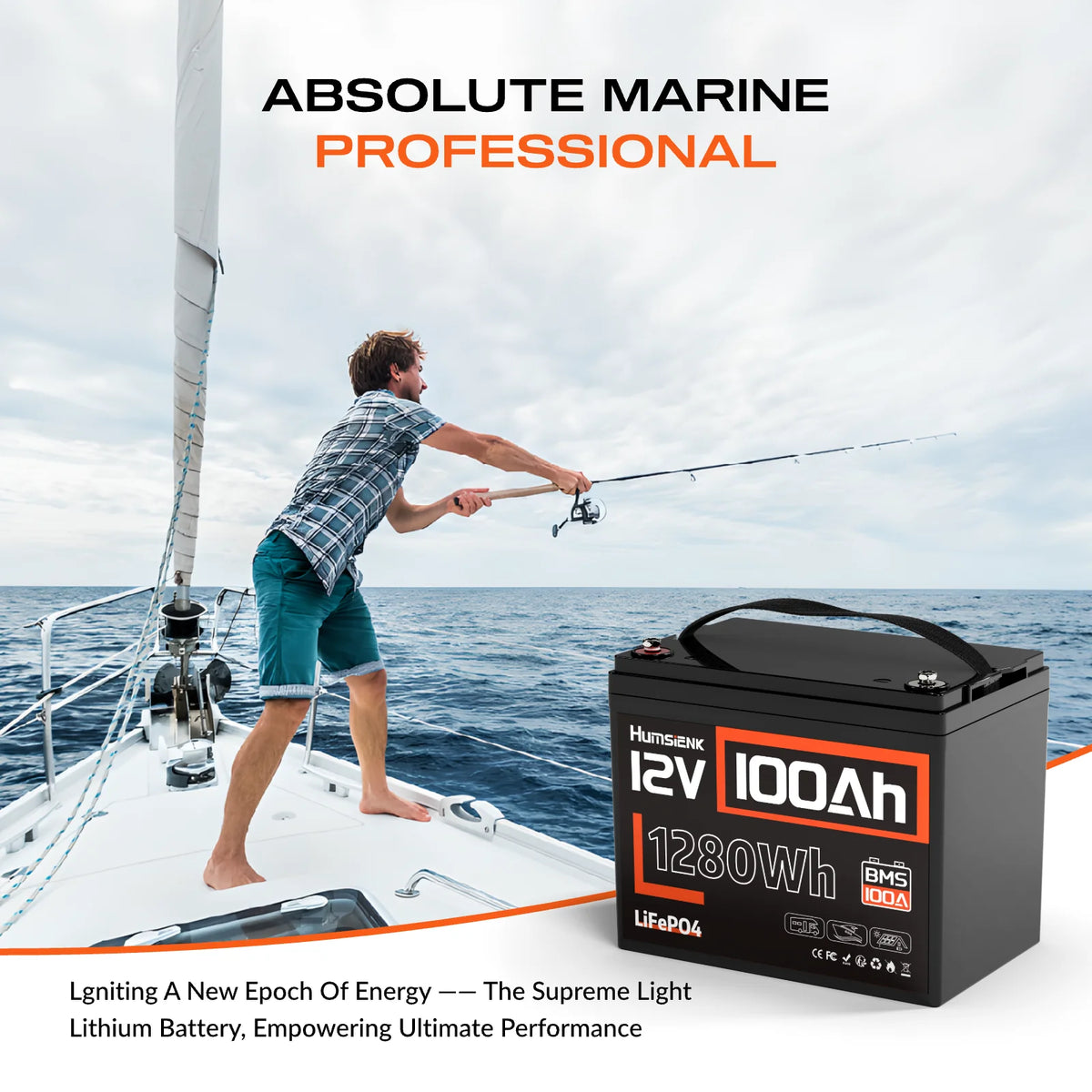 Humsienk LiFePO4 Lithium Battery With BMS For RV Solar Storage