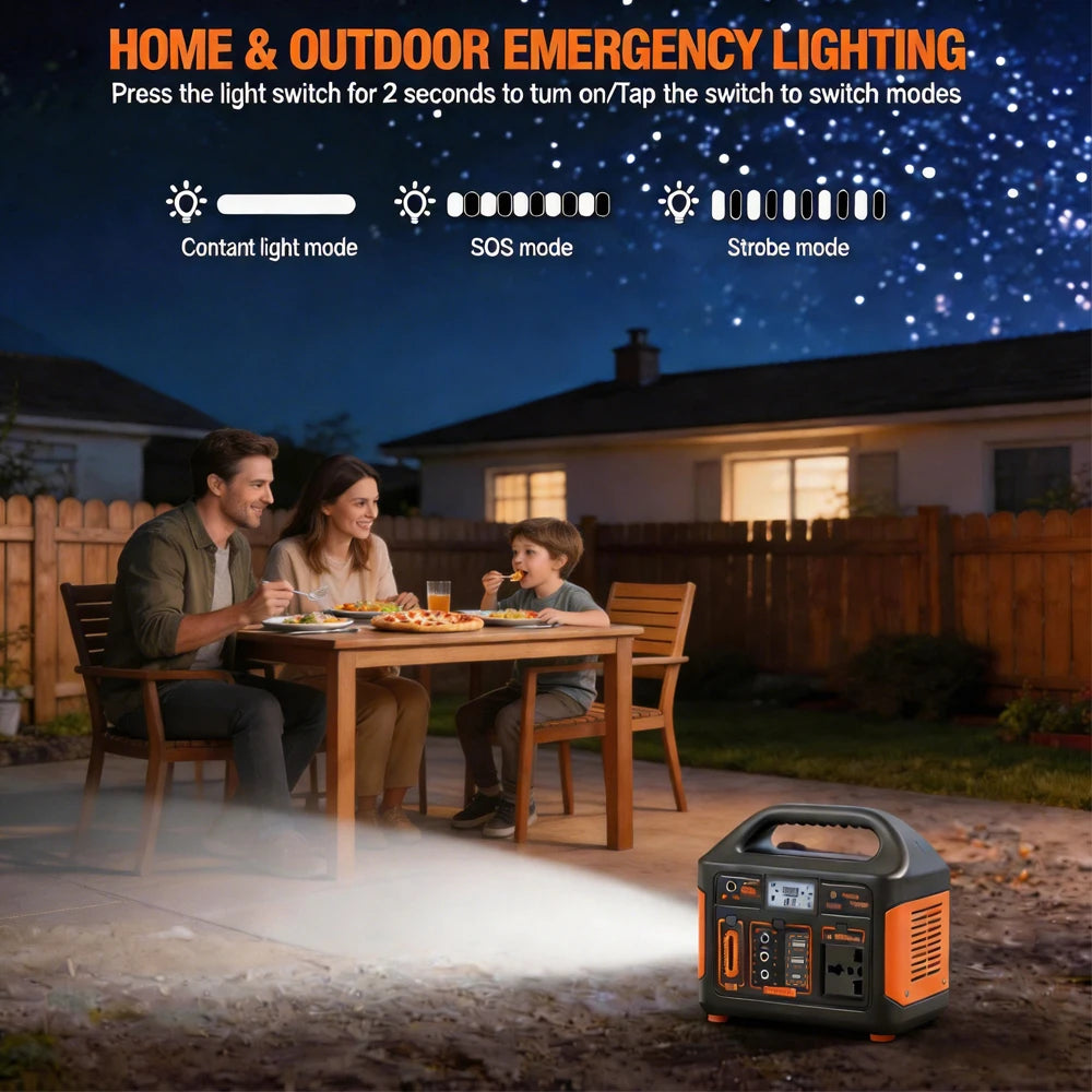 GaiaRay Portable Power Station With LiFePO4 Battery For Camping