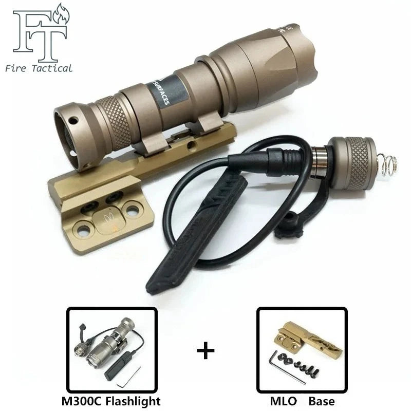 Tactical SF M600C M600B M300B M300C Flashlight Gun Light Ar15 Hunting Tools Lamp M300 M600 Scout Light with Short Style Ml-ok/21mm Picatinny Rail Base