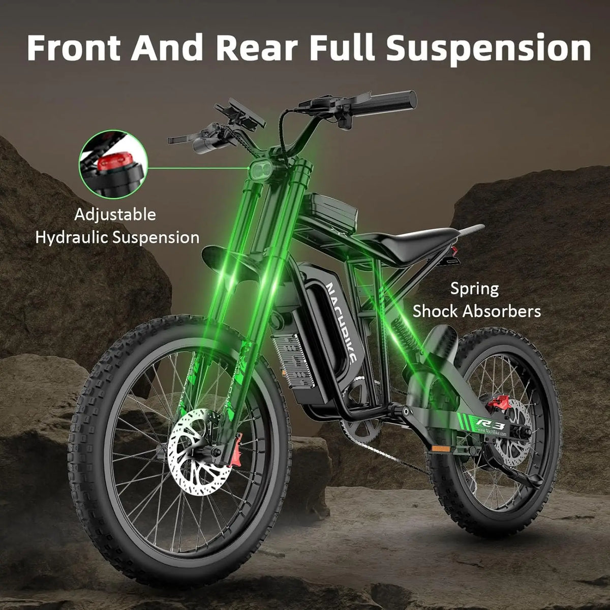 Nachbike 6000W 60V Electric Dirt Bike Dual Hydraulic Full Suspension