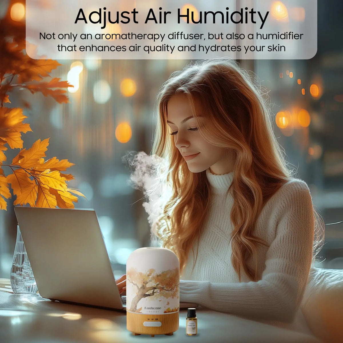 Fashome Handcrafted Glass Essential Oil Diffuser With Auto Shut Off