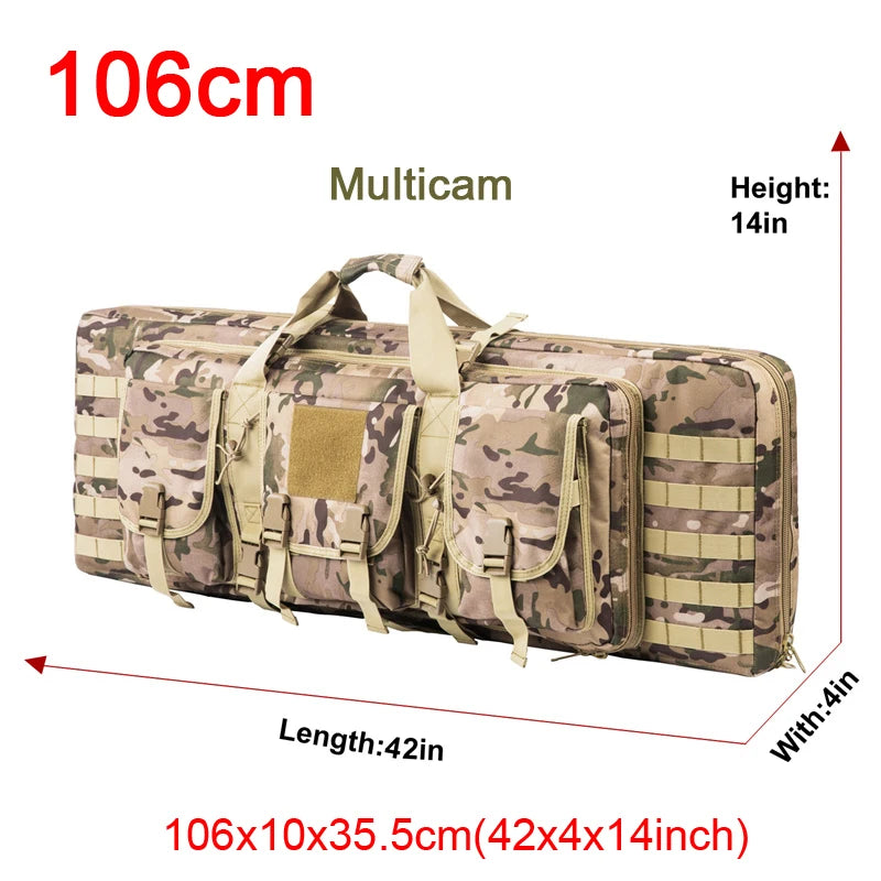 LQARMY Tactical Double Rifle Case Molle Hunting Airsoft Gun Bag