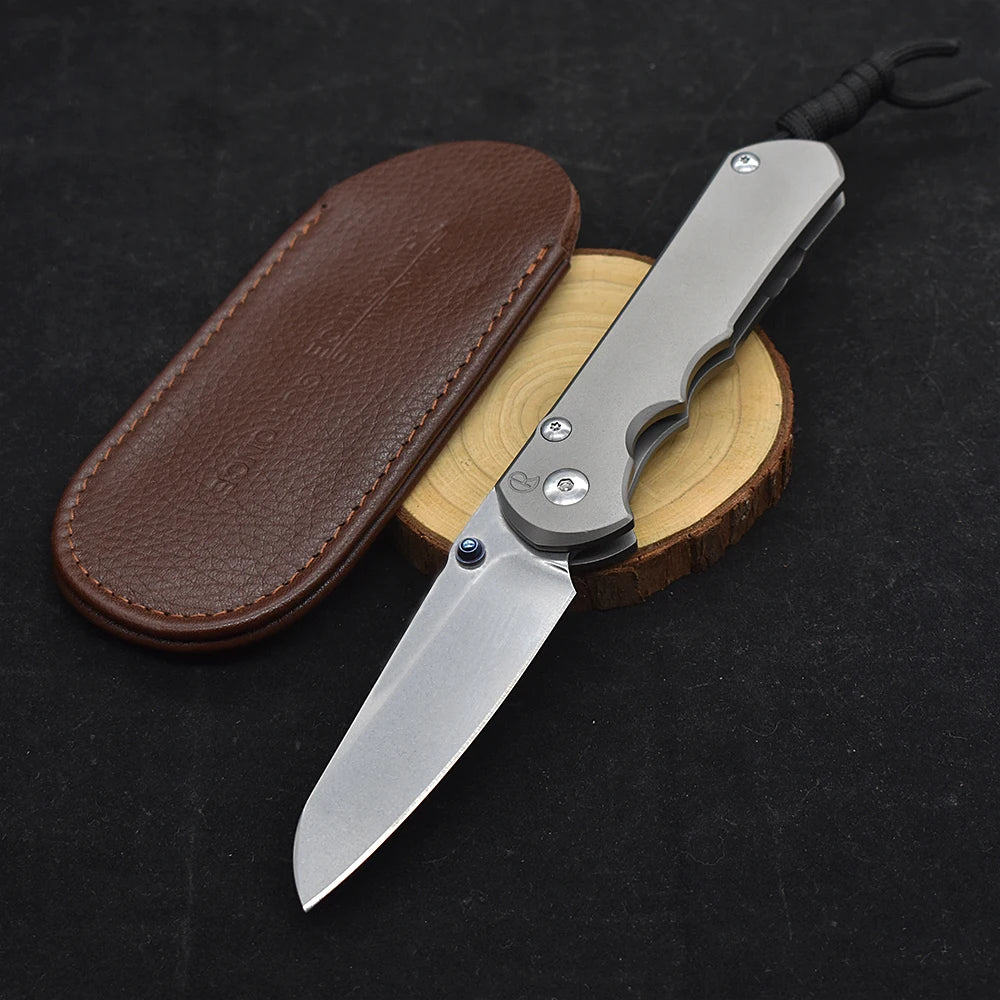 Chris Reeve CR S35VN Blade Ball Bearing  Stone Wash Titanium Alloy Survival Tool Outdoor Camping Knife High Hardness Sharp EDC
