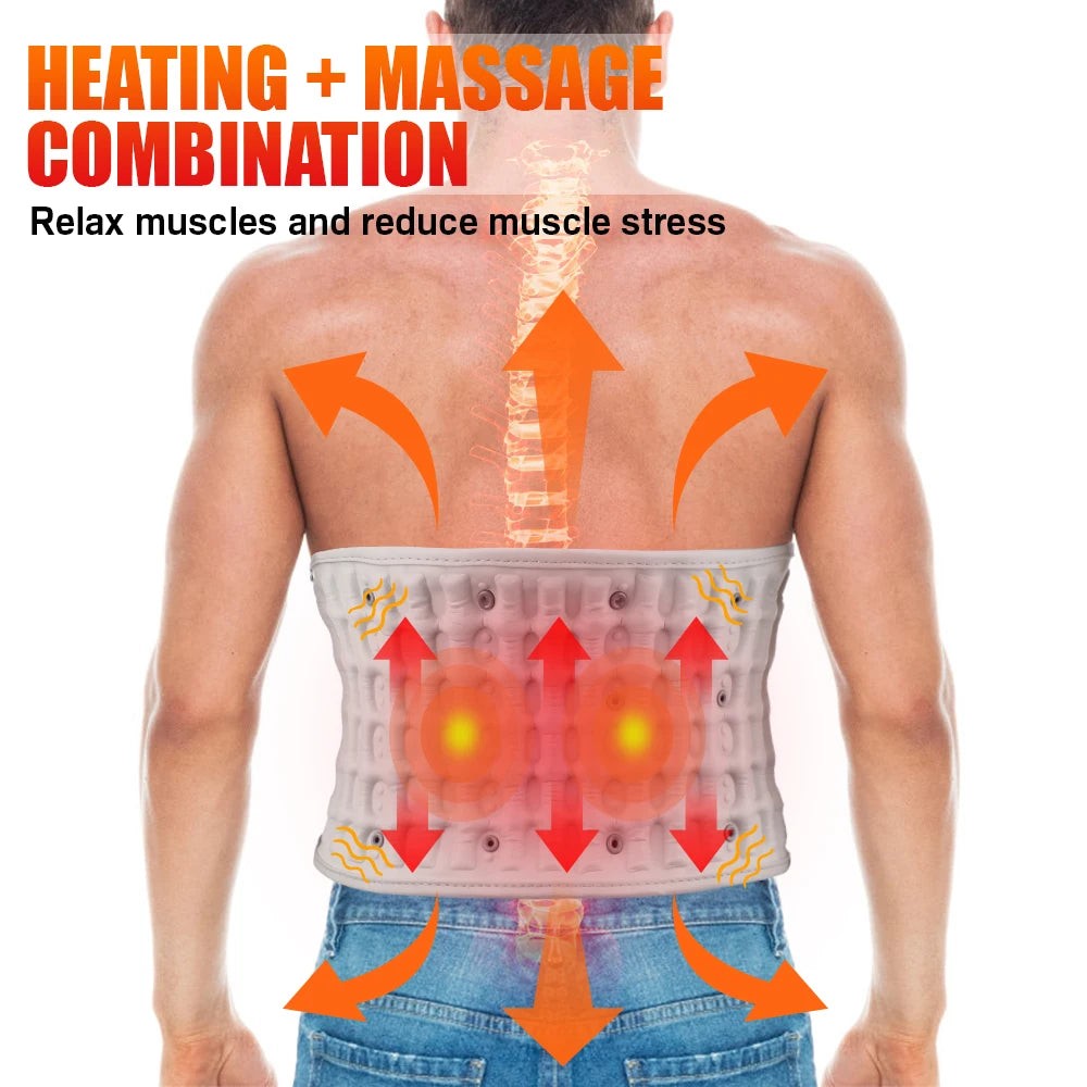 Hailicare Inflatable Heating Waist Massage Belt With Vibration Support