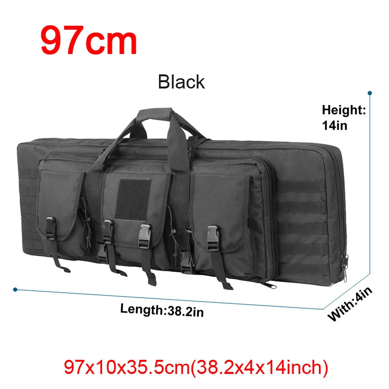 LQARMY Tactical Double Rifle Case Molle Hunting Airsoft Gun Bag