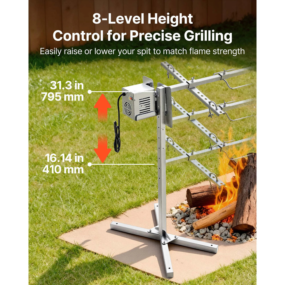 SucceBuy Rotisserie Grill Kit With Electric Motor For BBQ Parties