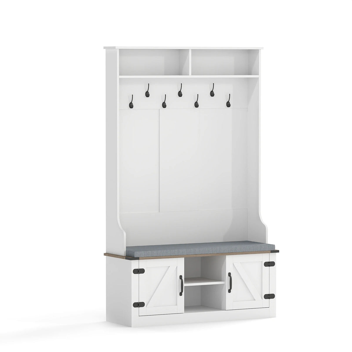 Homasis Four In One Wooden Hall Tree With Bench Storage