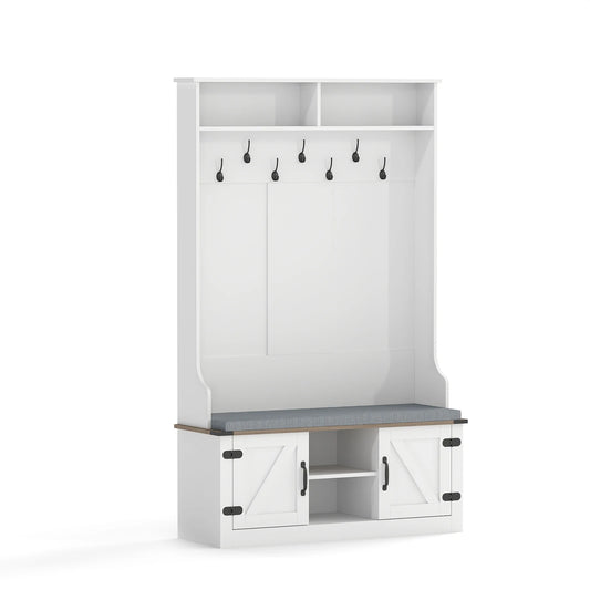 Homasis Four In One Wooden Hall Tree With Bench Storage