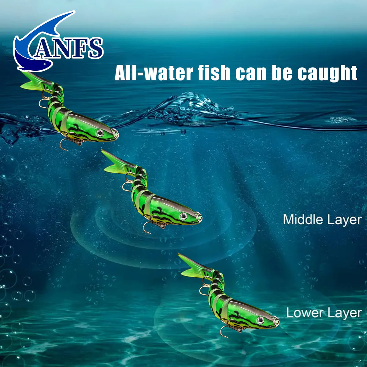 ANFS Realistic Jointed Swimbait Fishing Lures for Bass and Trout