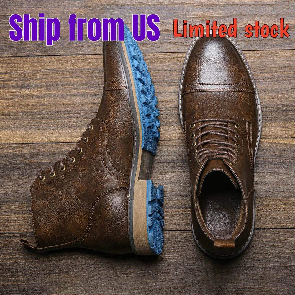 Hecrafted Mens Fashion Ankle Boots With Comfortable Zip Closure