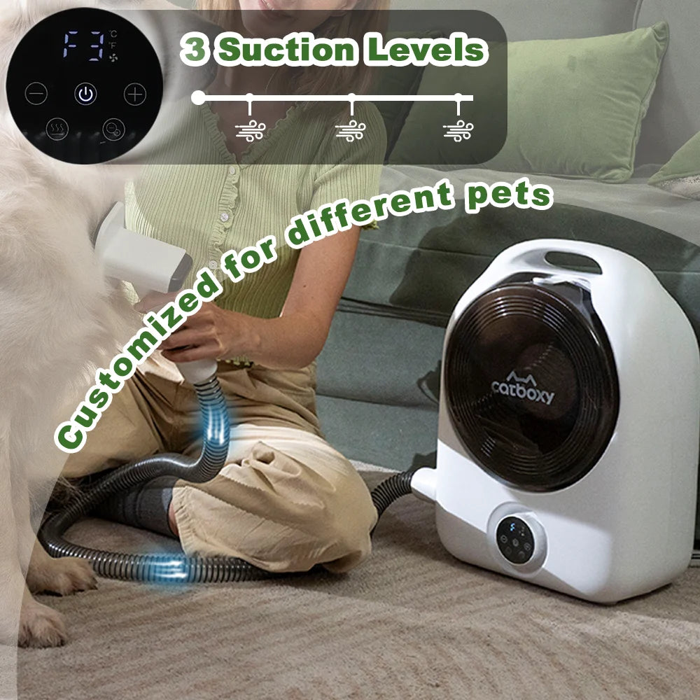 Pet Grooming Vacuum And Dryer With Hair Suction System