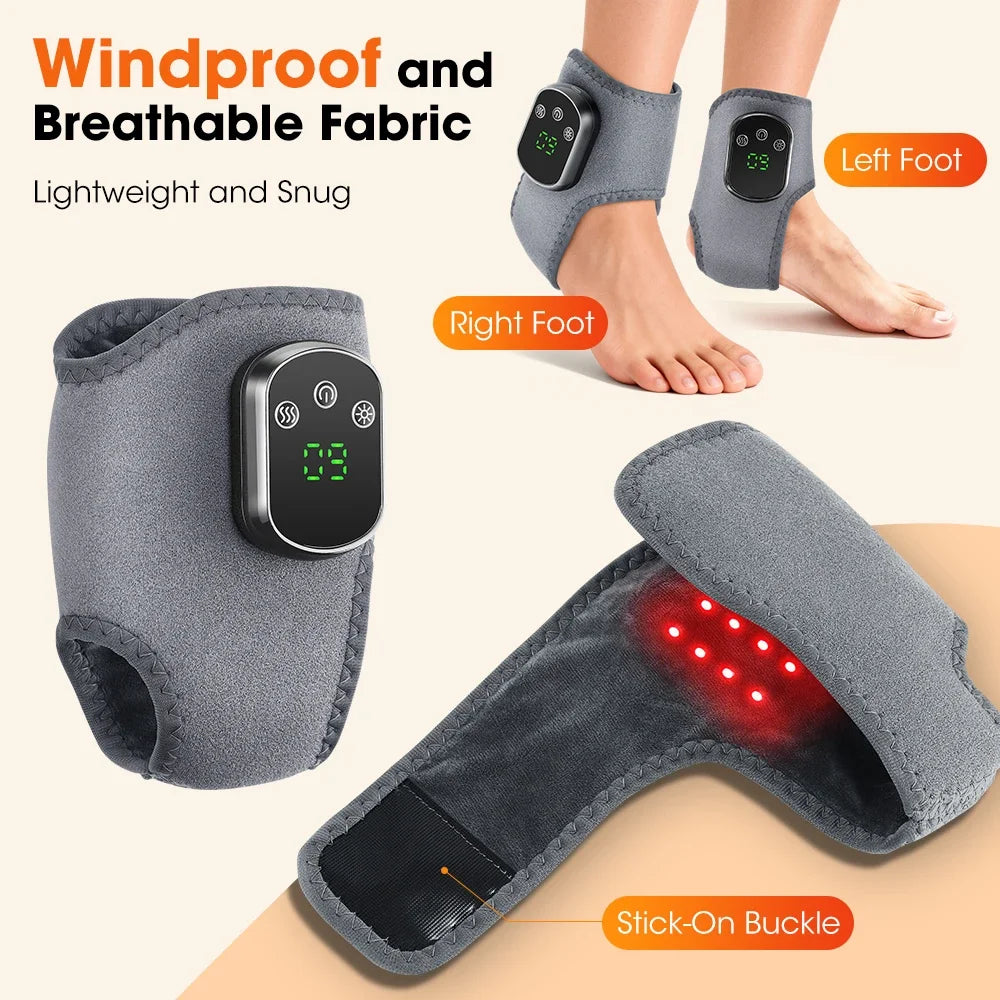 PASTSKY Red Light Ankle Brace With Heat And Vibration Therapy