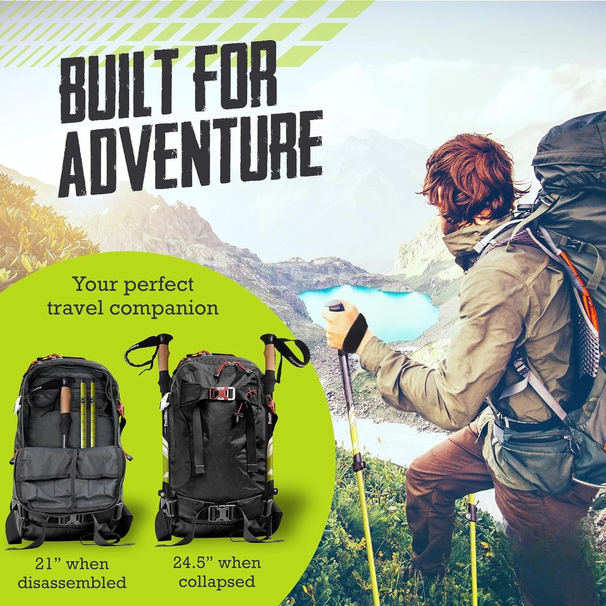 Lightweight Collapsible Trekking Poles For Hiking And Walking