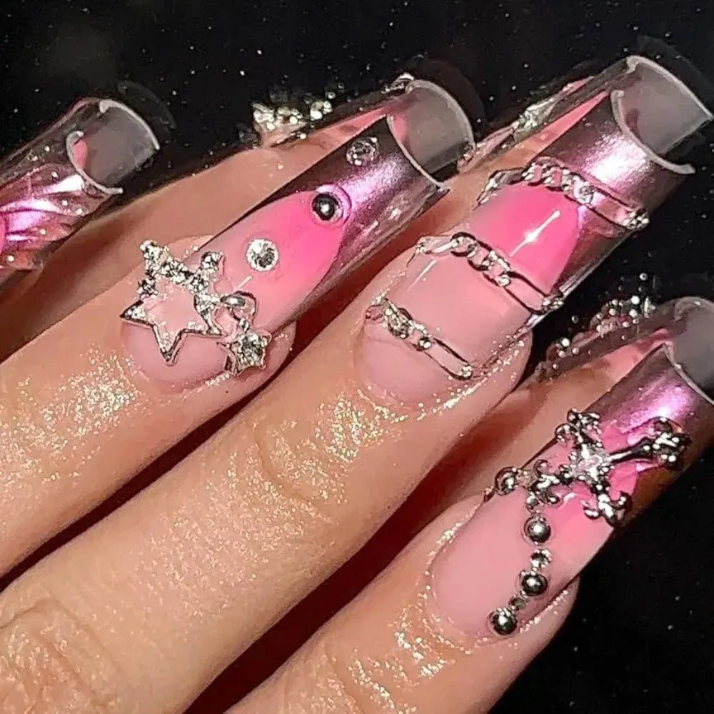 Star Planet And Cross Metal Charms For Acrylic Nail Art