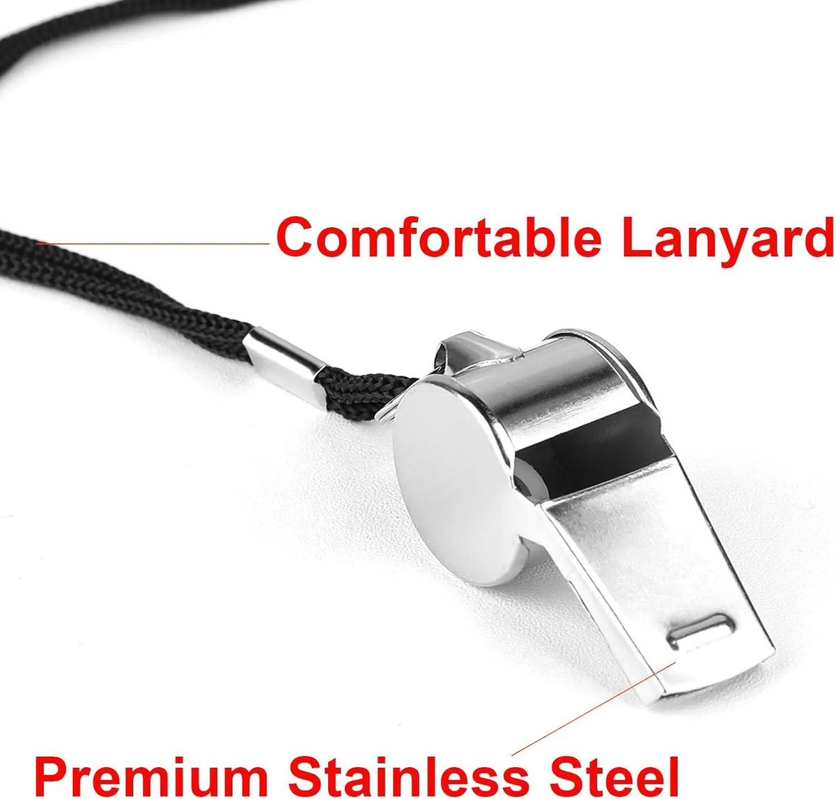 Stainless Steel Sports Whistles With Lanyards For Coaches And Safety