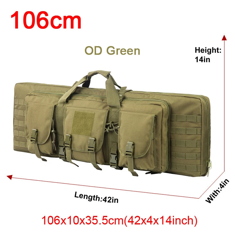 LQARMY Tactical Double Rifle Case Molle Hunting Airsoft Gun Bag