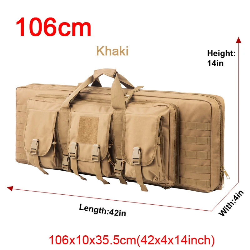 LQARMY Tactical Double Rifle Case Molle Hunting Airsoft Gun Bag
