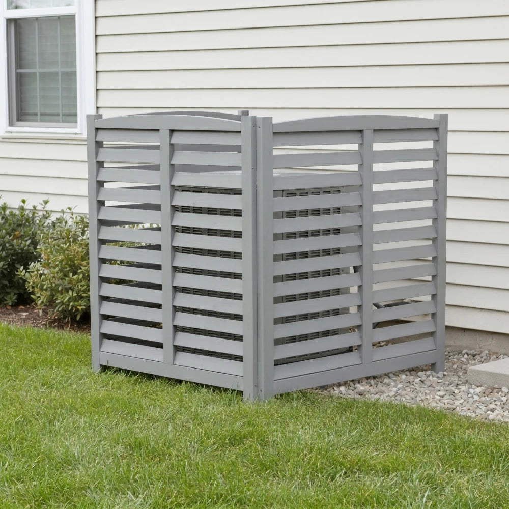 3-Panel Outdoor Air Conditioner Fence 3-Section Outdoor Wooden Screen, Outside Wood Privacy Fence, 32" W X 38" H Supplies FYCS