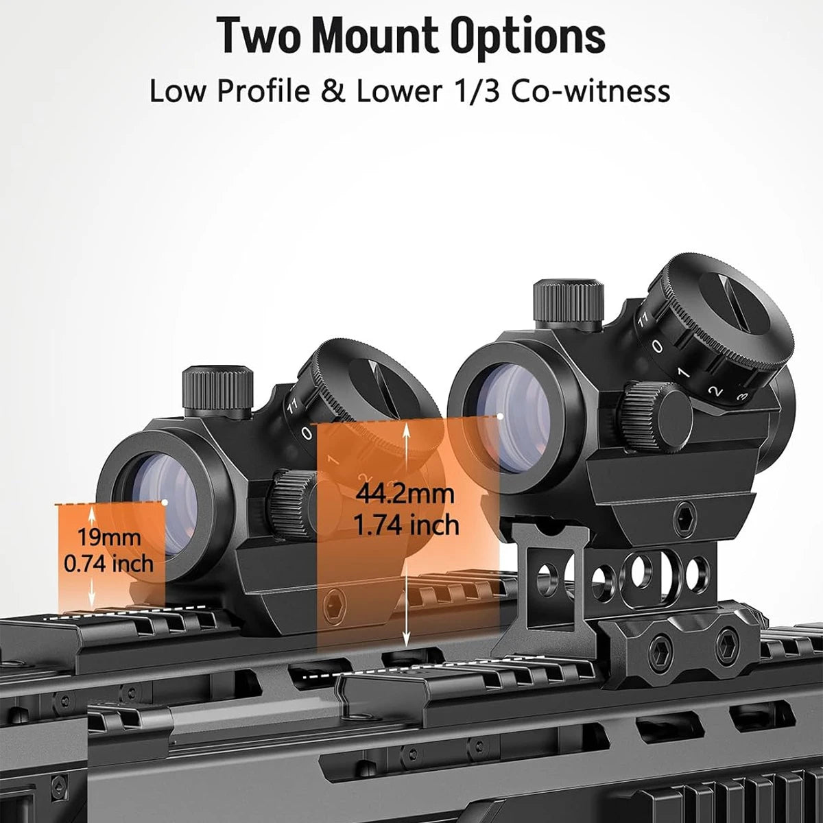 Lambul 2MOA Red Dot Sight Waterproof Shockproof Rifle Reflex Scope