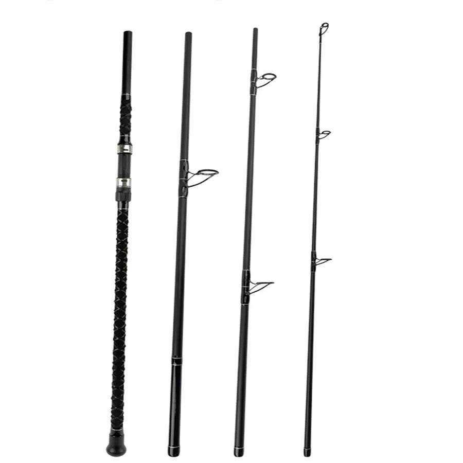 4 Sections surf Fishing Rod High Carbon Fiber Long Throw Surf Spinning Rod 15-40LB Line Wt. Heavy Power Fishing Pole