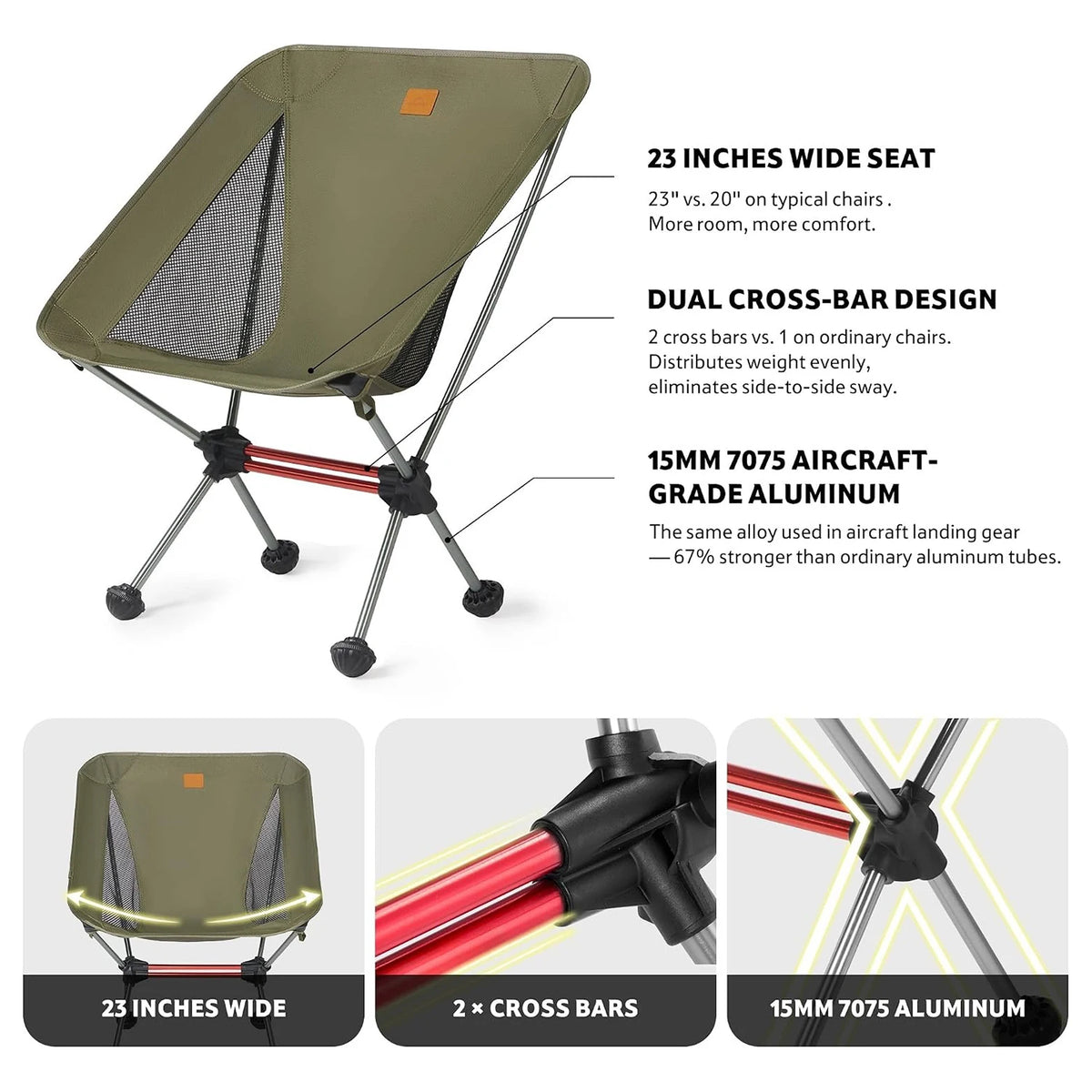 Naturehike Ultralight Foldable Moon Camping Chair For Outdoor Activities