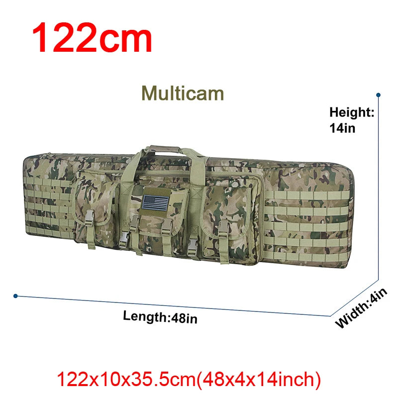 LQARMY Tactical Double Rifle Case Molle Hunting Airsoft Gun Bag