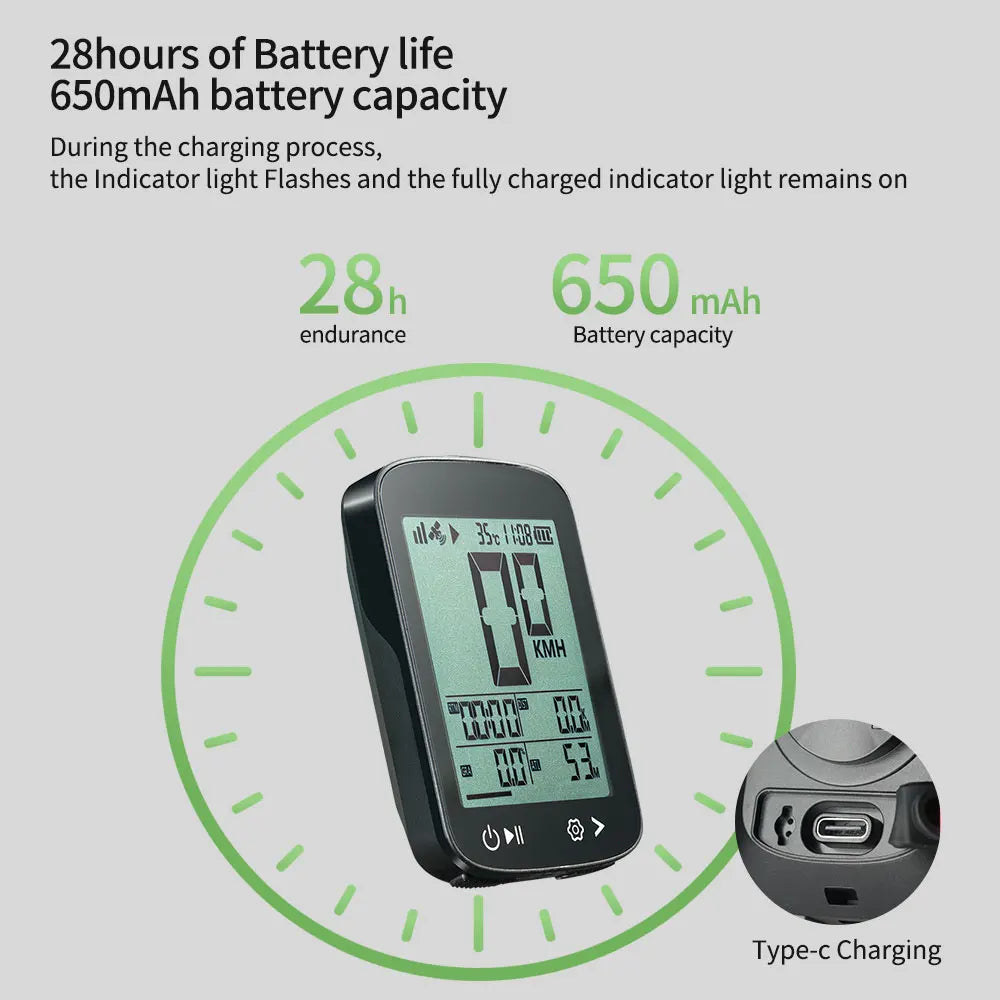 Bikevee Rechargeable Wireless Cycling Computer With Auto Backlight