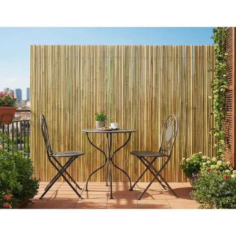 Bamboo Paneling 4 ft H x 6 ft L x 0.75 in D For Garden Backyard Patio, Privacy Screen Natural Decorative Fencing Boundary Partition Rolled Wood Texture Outdoor Space Divider Indoor Wall Decoration Individual Stalks Constructi