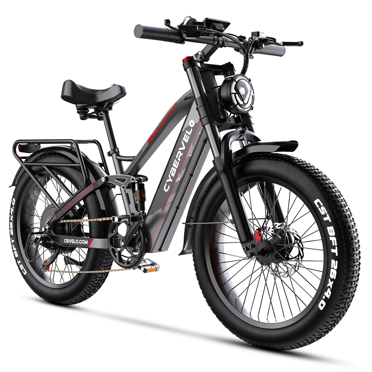 Cybervelo Peak Power Fat Tire Electric Mountain Commuter Bike