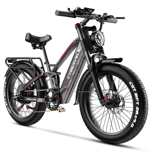 Cybervelo EK9 All-Terrain Fat Tire Electric Mountain Commuter Bike
