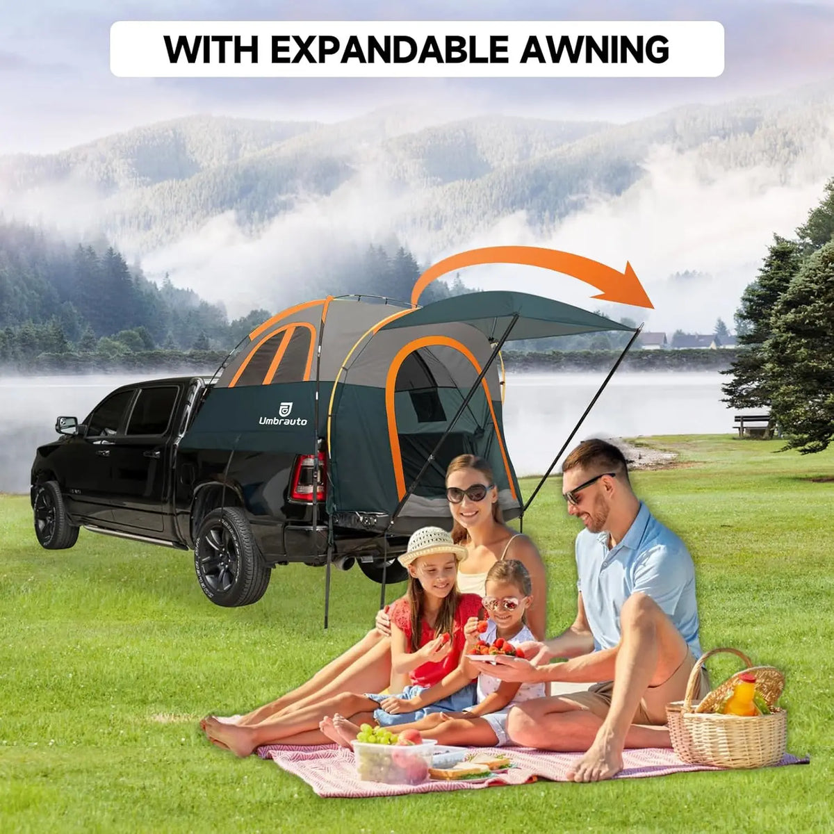 Umbrauto Waterproof Truck Bed Tent With Awning For Pickup Camping