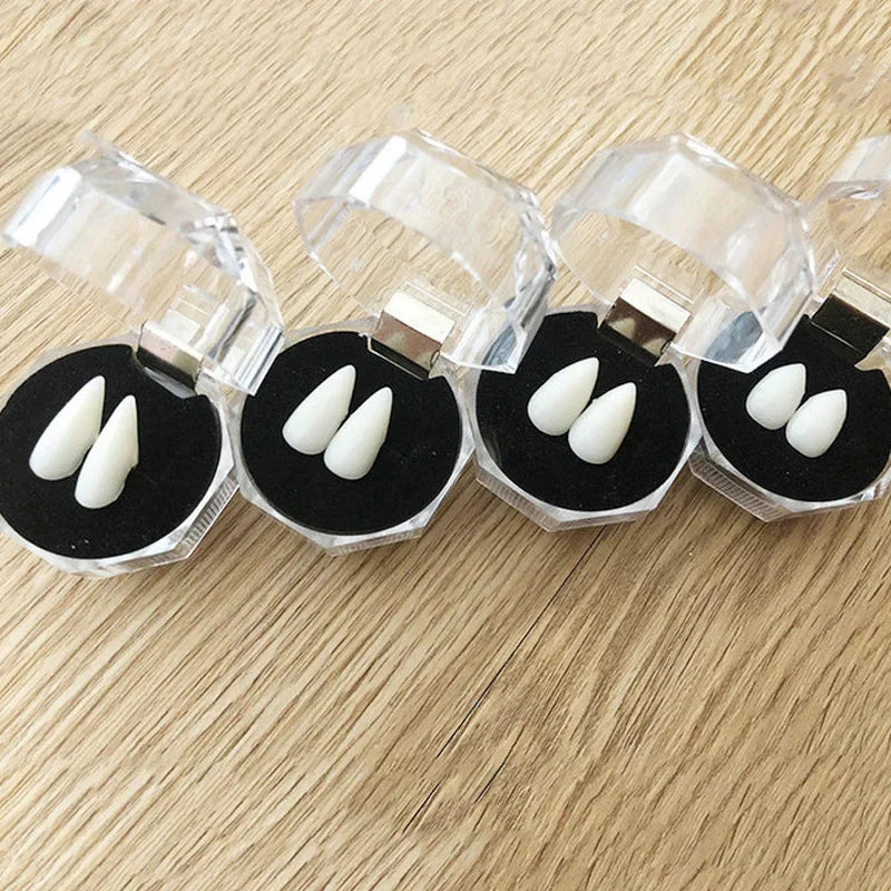 Halloween Vampire Fangs Costume Teeth With Denture Adhesive Props