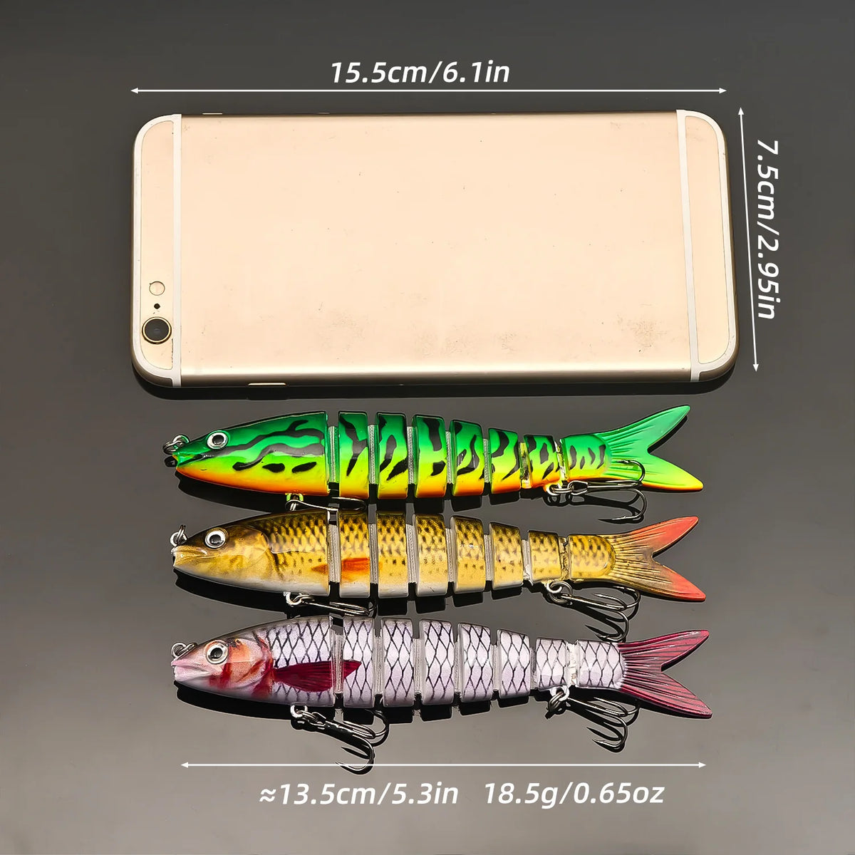 ANFS Realistic Jointed Swimbait Fishing Lures for Bass and Trout
