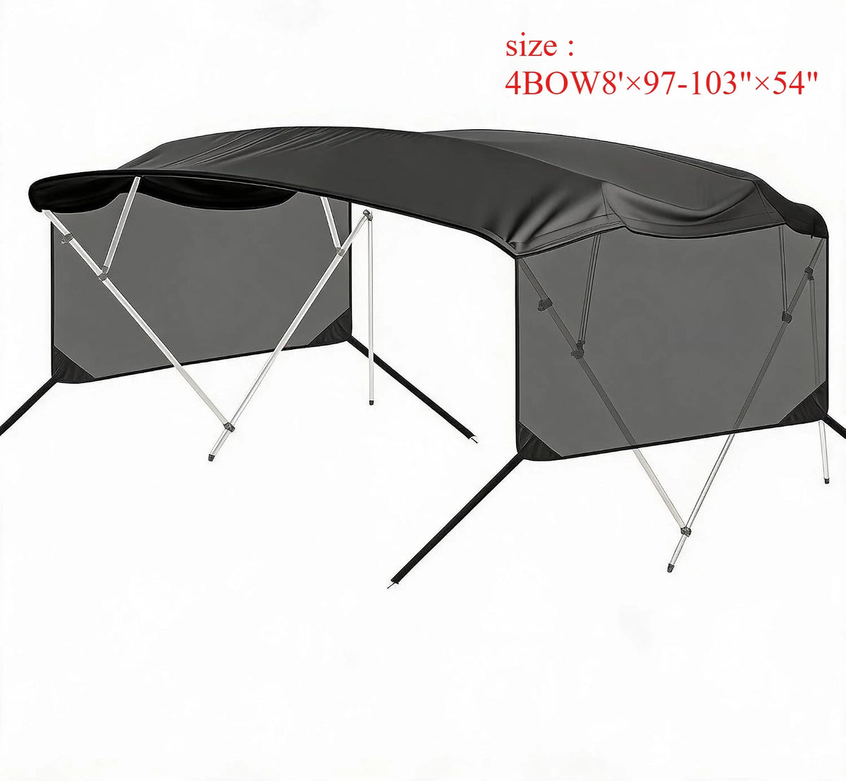 Garvee Boat Bimini Top Canopy With Mesh Side Curtains