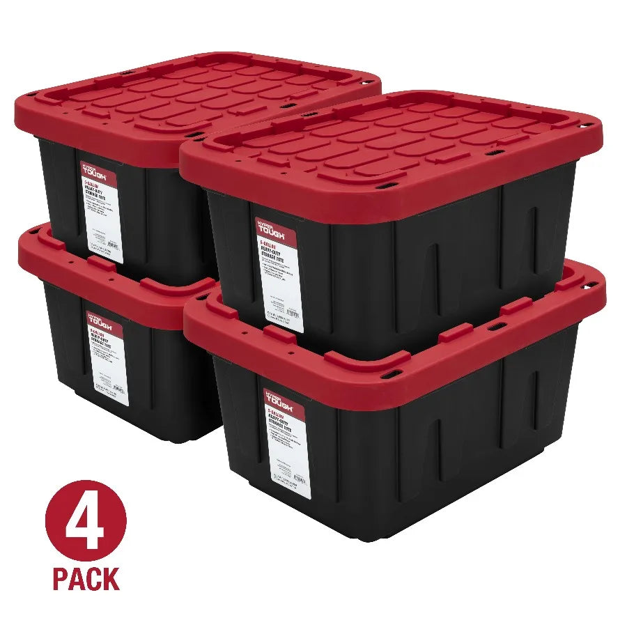 Hyper Tough Heavy Duty Plastic Storage Bins With Snap Lids