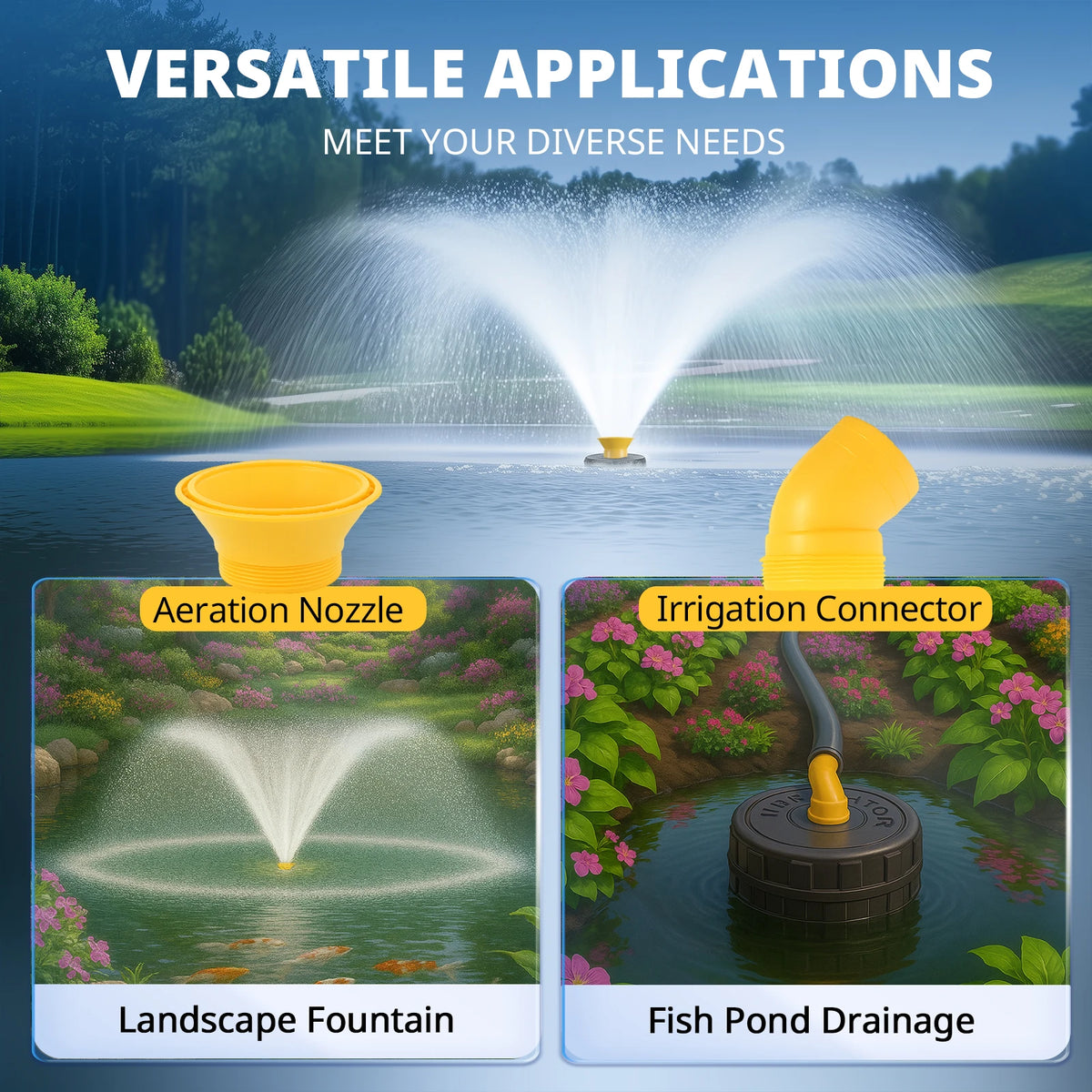Yanaso Pond Fountain Aerator Pump With Timer And Dual Patterns