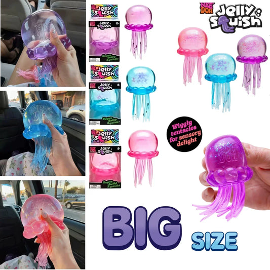 Transparent Glitter Jellyfish Squishy Sensory Stress Relief Toy